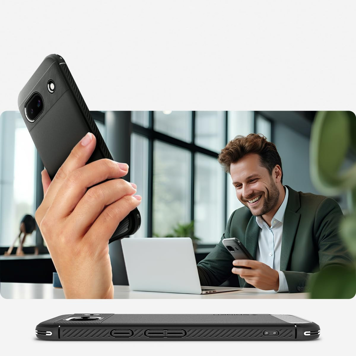 Etui pancerne Spigen Rugged Armor do Google Pixel 8A, czarne